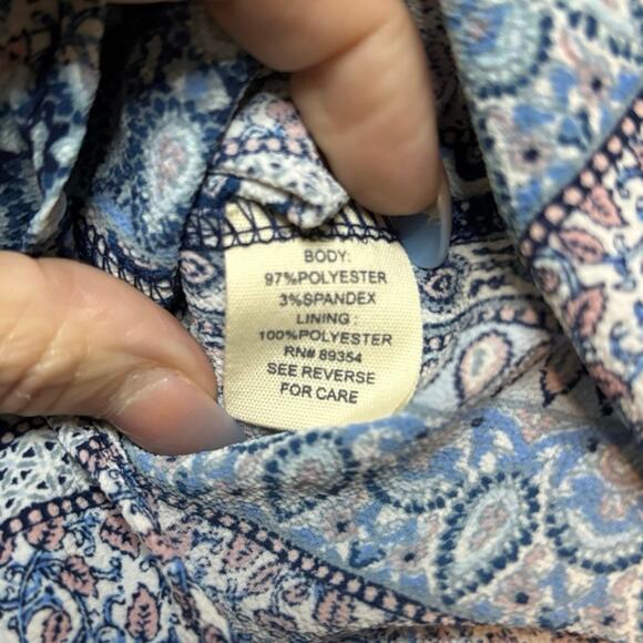 Ultra Flirt Strapless Blue Paisley Romper NWT Small Boho Summer Playsuit - Picture 5 of 7